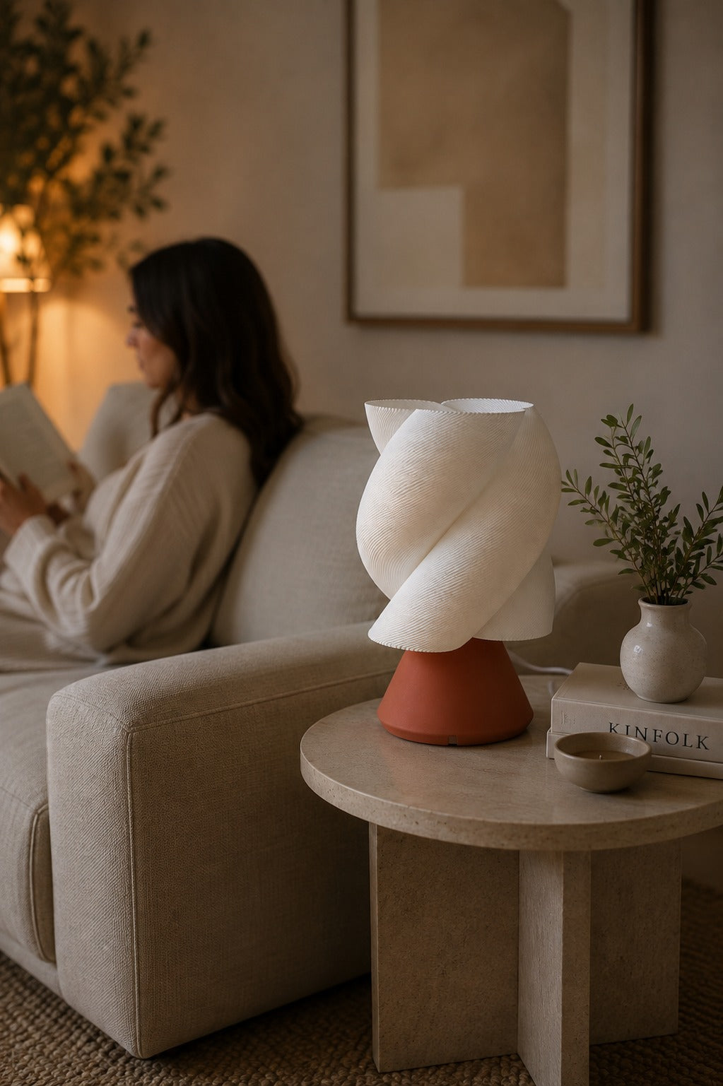 Katara Table Lamp — Sculptural Spiral Shade
