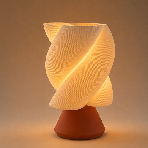 Katara Table Lamp — Sculptural Spiral Shade